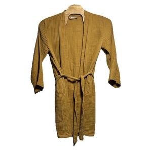 Parachute Cloud Cotton Gauze Robe Size Medium Pockets Burnt Yellow Mustard